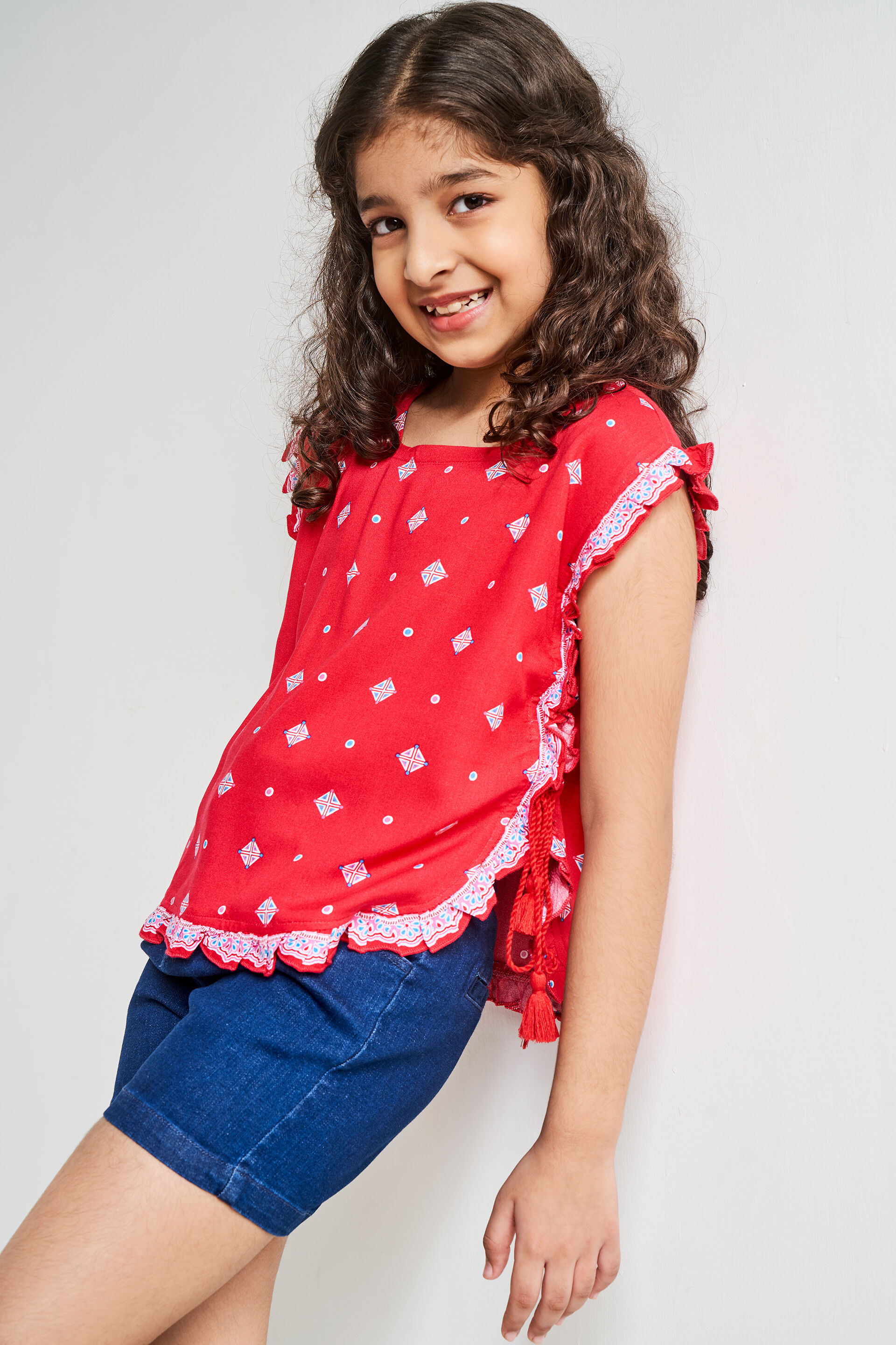 Pink Geometric Straight Top, Pink, image 2